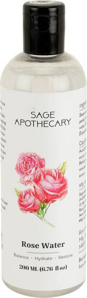 Sage Apothecary Rose Water For Skin & Face | Reduces Skin Redness | Chemical & Paraben Free | Gulab Jal For Women & Men Men & Women