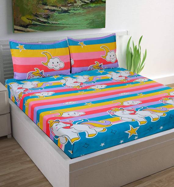 RisingStar Microfiber Double Flat 220 TC Cartoon Bedshe...