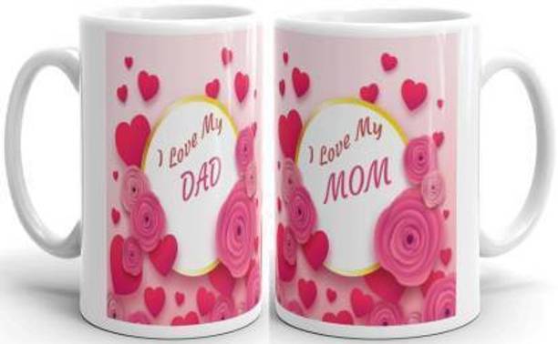 RMC Dad & Mom Couple Gift for Mummy Papa, Anniversary, Birthday Gifts Gift for Mom and Dad Coffees Set Ceramic Coffee Mug