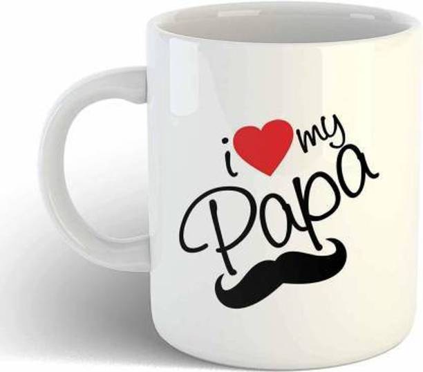 RMC I Love My Papa Quote - Coffee Milk Tea Cup, Birthday Gift for Father, Anniversary Gift, Daddy Gift Ceramic Coffee Mug