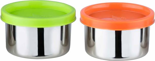 FALCON Steel Nano Container With lid(MULTICOLOUR)PACK OF 2 Containers Lunch Box