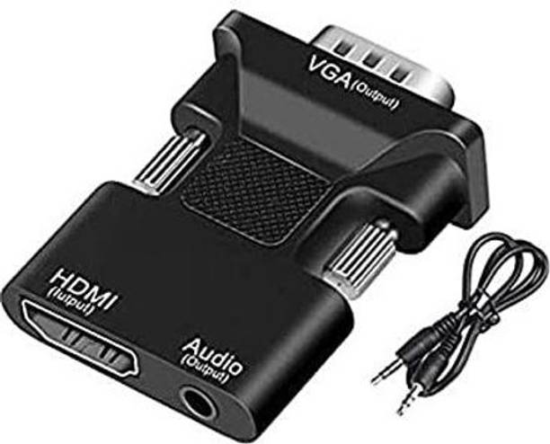 microware  TV-out Cable Active 1080P Female HDMI to VGA Male Converter Adapter Dongle with 3.5mm Stereo Audio Portable HDMI Connector for Laptop PC PS3 Xbox STB Blu-ray DVD TV Stick