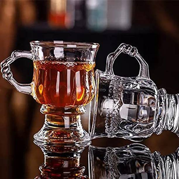 MIRTONICS Pack of 6 Glass Pack of 6 Glass Tableware royal Style Transparent Cup for Tea Coffee Mug Glass