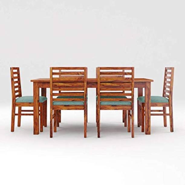 Douceur Furnitures Solid Wood Sheesham Wood 6 Seater Dining Set For Dining Room / Restaurant. Solid Wood 6 Seater Dining Set