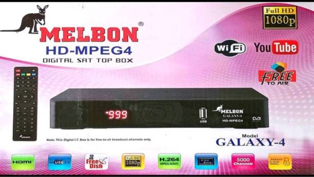 Melbon Gslaxy-4 MPEG4 FULL HD Set Top Box DD Free Dish Receiver Free to Air Support USB and HDMI Media Streaming Device