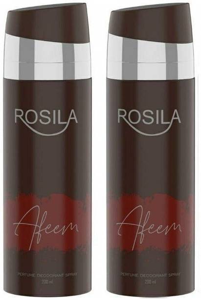 Rosila Afeem Unisex Feodorant Body Spray || Super Saver Pack Of 2 || 200ml*2 Deodorant Spray  -  For Men & Women