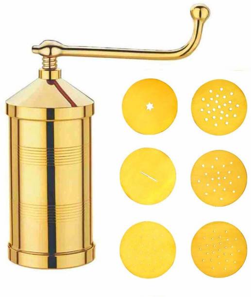 Puno Premium Quality Brass Sev Sancha Machine/Muruku Maker With 6 Jali, Grater