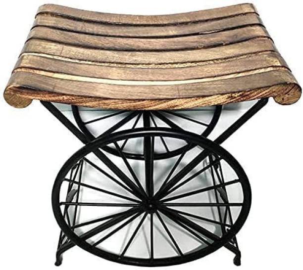 FURNITUREHUB Wooden Sitting Stool/Footrest Stool for Indoor and Outdoor Wheel Shape Sitting Stool/End Table Side Table for Home/Balcony/Bedroom/Living room Stool Outdoor & Cafeteria Stool