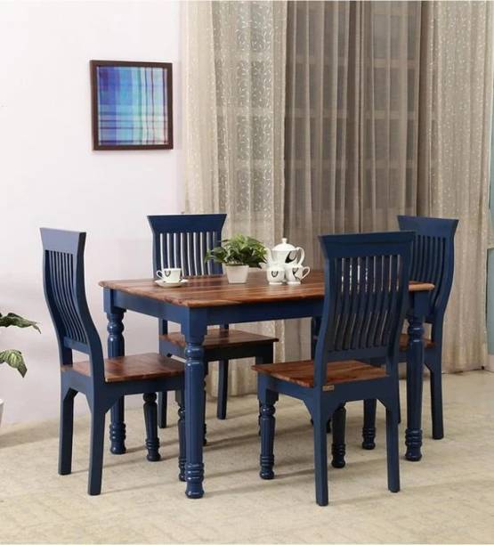 flamingoworld Solid Wood 4 Seater Dining Set