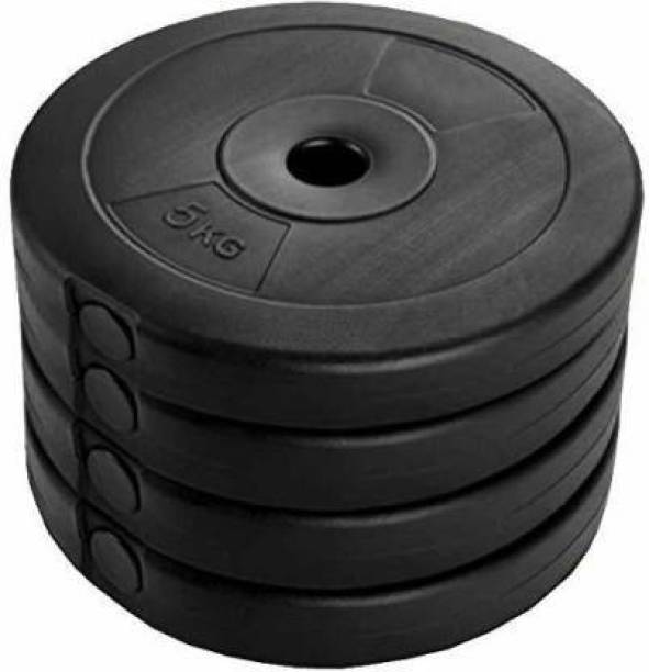 Dynamo Fitness pvc dumbbell plates Set of 20KG ( 5X4) Black Weight Plate Black Weight Plate