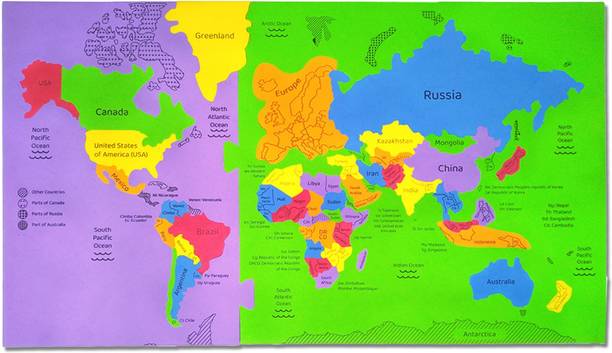 cretto World Map Puzzle (45 Pieces)