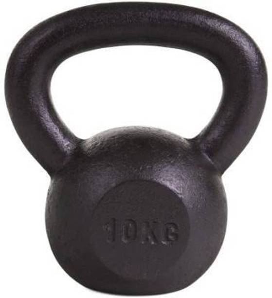 KANG All-Purpose Solid Cast Iron Kettlebell - Ballistic Exercise Set Black (10kg) Black Kettlebell