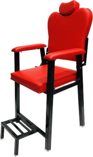 SOMRAJ Beauty Parlour/Salon/Cutting/Barber/Parlor/Makeup/Makeover Chair Made of Iron Frame with Leather cushoin seat Back (with Push Back System) (Red) Massage Chair
