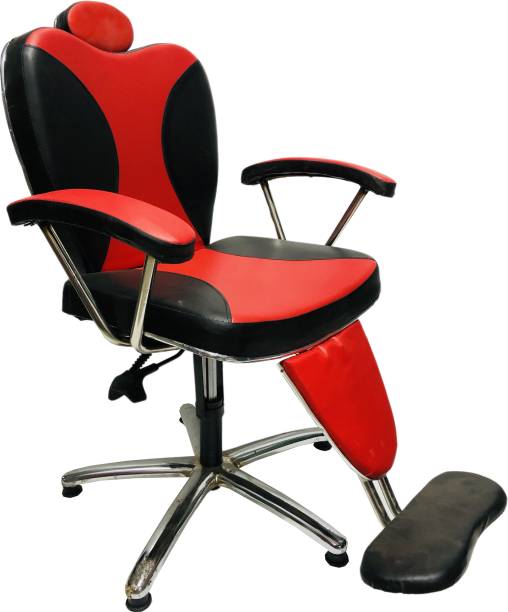 SOMRAJ Beauty Parlour/Salon/Barber/Cutting/Makeup/Makeover/Stylish Chair with Push Back System & Hydraulic System Leather Cushion seat Back (Red Black) Massage Chair