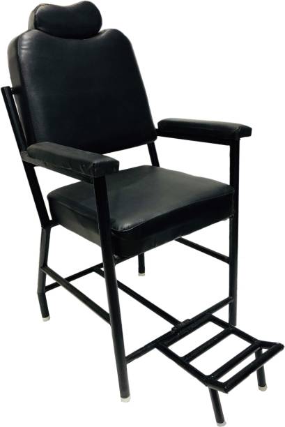 RATISON Beauty Parlor Chair Salon Barber Cutting Beauty Parlor Chair Made of Iron Frame, Without Push Back System and Cushioned Back Seat (Black) Already Assembled Massage Chair