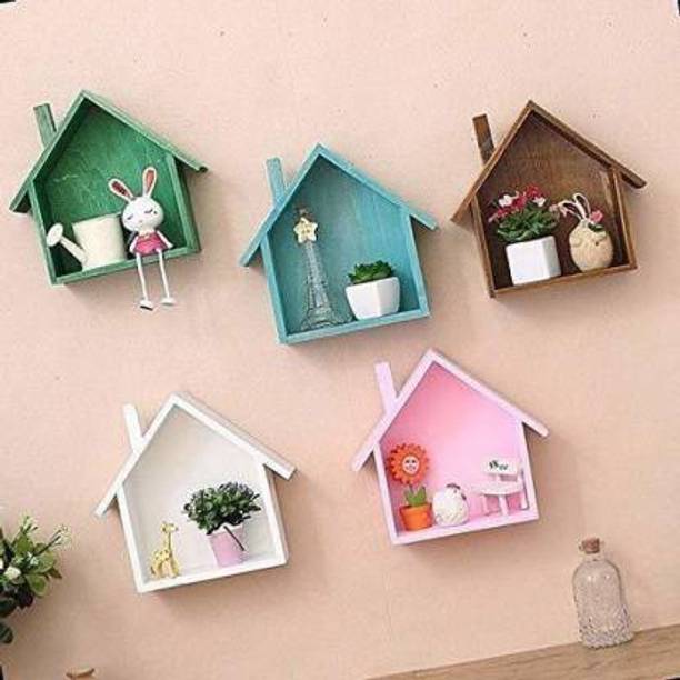 AN Craft Wall shelf Hut shape shelves Set of 5 MDF MDF (Medium Density Fiber) Wall Shelf