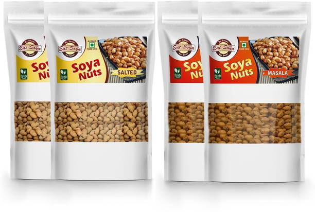Eat Soya SOYA NUTS SALTED AND MASALA 200g (PACK OF 4,800g)