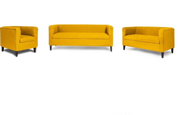 Wakefit Miami Fabric 3 + 2 + 1 Chrome Yellow Sofa Set