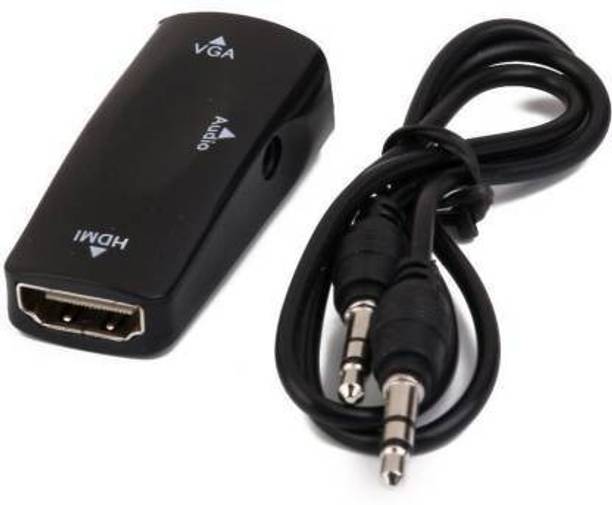 microware  TV-out Cable HDMI Female to VGA Female Adapter Converter with 3.5mm Stereo Audio Converter Adapter