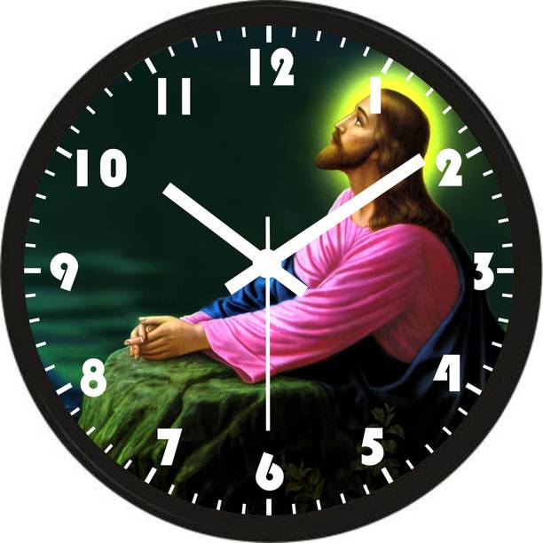 khushi collection Analog 30 cm X 30 cm Wall Clock (Beige, With Gl