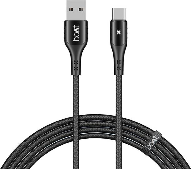 boAt USB Type C Cable 3 A 1.5 m 600 Stress Resistant,Auto Disconnecting with LED Indicator, 3A