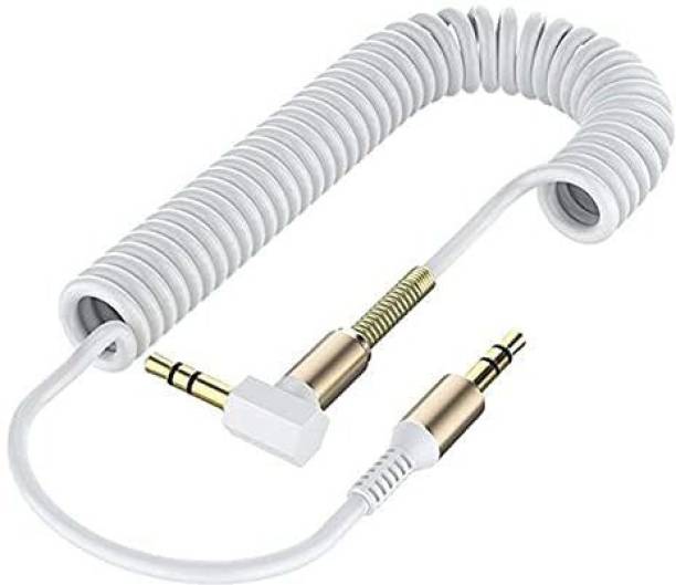 KIPZO AUX Cable 1.2 m male to male aux cable 3.5mm Spring Stereo Stretchable Spiral aux cable for car