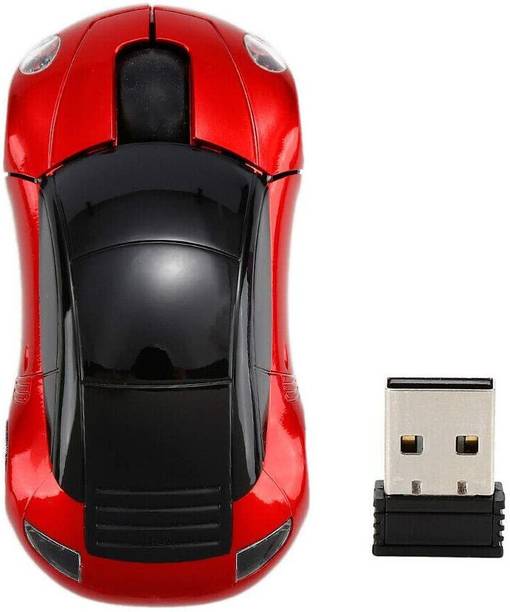 microware Ultra Small Cool Sports 3D Car Shaped Wireless Optical Mouse Mini Cordless Portable Mice for Business Travel Office Home School Gift Wireless Ambidextrous Optical  Gaming Mouse  with Bluetooth