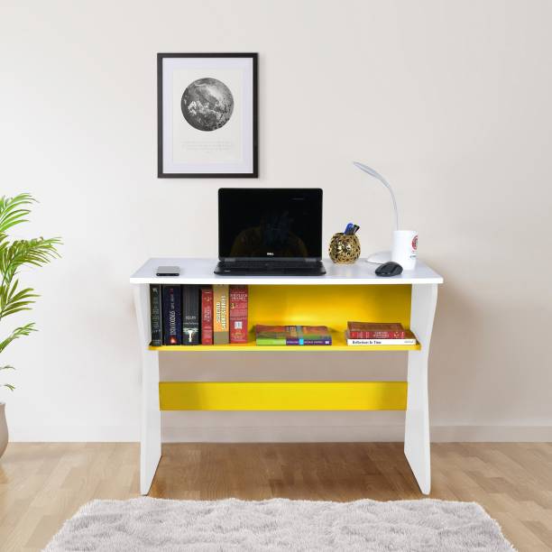 Torche Apollo study table in yellow and white color ,Wood Study Table, Laptop, Computer Table Desk for Home & Office (yellow and white) Solid Wood Study Table