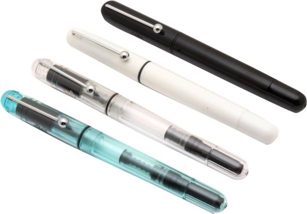 Ledos Set Of 4 - Student Mini Fountain Pens Fine Nib Converter With Steel Ball Clip Pen Gift Set