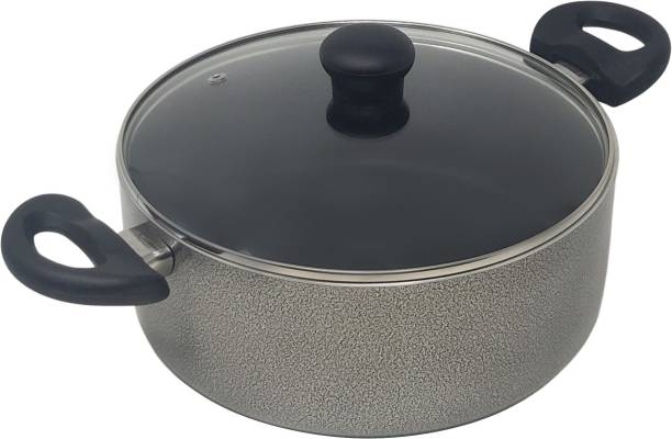 Kreme DELUXE 3mm Nonstick Induction Bottom 4.5 Litre Cook and Serve Biriyani Casserole/ Pot 255mm Pot 25.5 cm diameter 4.5 L capacity with Lid