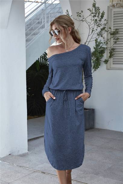 Urbanic Solid Women Blue Track Pants