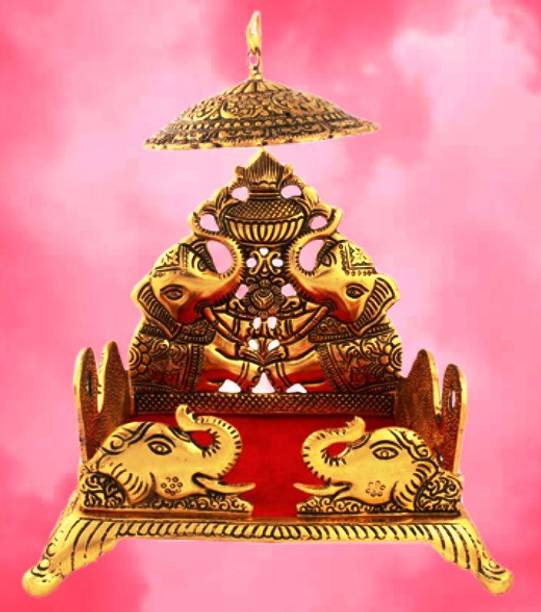 Lootnixx Metal Krishna Sihasan, Laddu Gopal Singhasan For Home And Office Metal Home Temple Metal Home Temple (Height: 18, Pre-assembled), krishna, JHULA, Singhasan, home temples, jhula, Singhasan for Laddu Gopal/Bal Gopal in Metal Gold Oxidized Finished Laddu Gopal Singhasan for Home Decor & Gifts Metal Home Temple, metal singhasan, brass singsan, Sihasan, Metal Krishna Sihasan, Laddu Gopal Singhasan For Home And Office Metal Home Temple Jhula