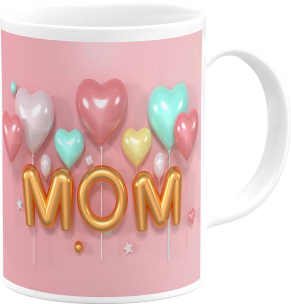PrintingZone Mom Mummy Mother Maa Aai Home Kitchen Milk Tea For Mummy Mom Mother Ceramic Coffee Cartoon Mom Cup Microwave Safe White(f) Ceramic Coffee Mug