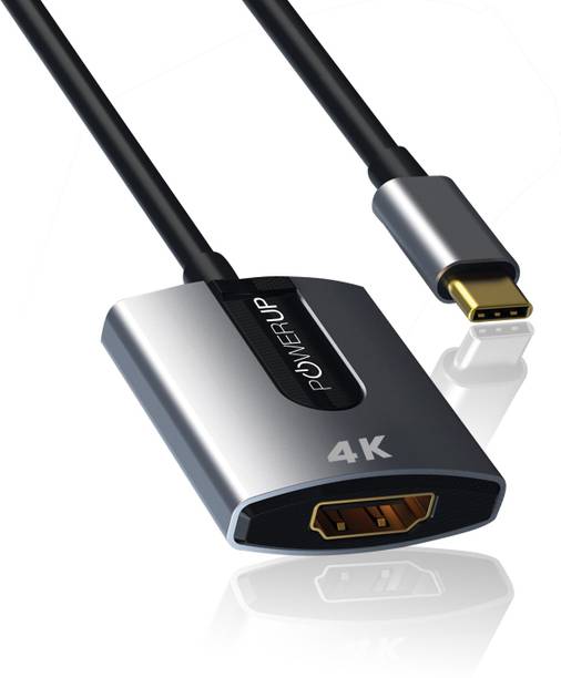 POWERUP Mini Type-C to HDMI Adapter Cable 4K,USB Type-C to HDMI, Thunderbolt 3 to HDMI Compatible with All USB -C Ports for Computer, Laptop, Tablets & Phones and More Type C Devices,USB to HDMI USB Adapter