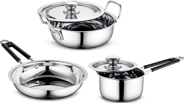 Butterfly Butterfly Stainless Steel Cookware Set 5 Pcs Tri-Ply Bottom With Lid. इंडक्शन बॉटम कुकवेयर सेट