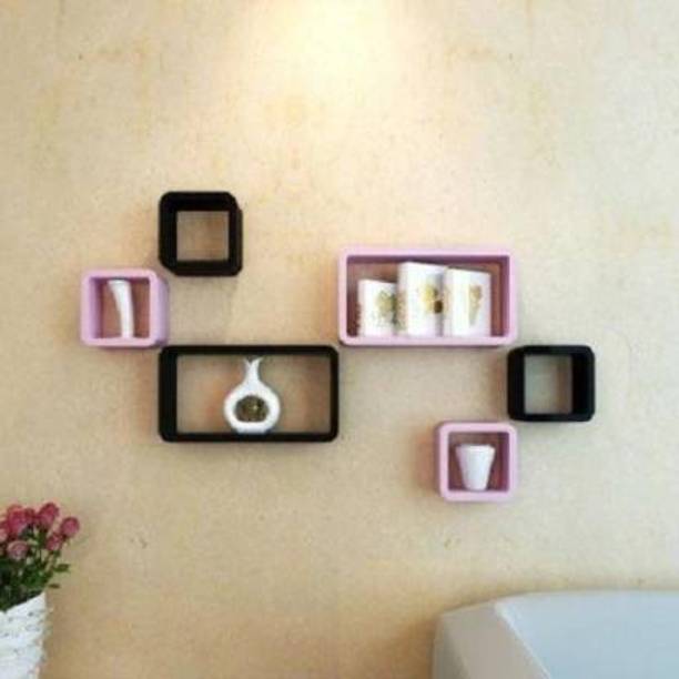 ANB Enterprises Wall shelf cube shape shelves wall hanging, mounted, floating, wall decorative, set of 3 wall beautiful design WALL DECORATIVE LIVING ROOM BED ROOM OFFICE, WALL DECORA MDF (Medium Density Fiber) Wall Shelf