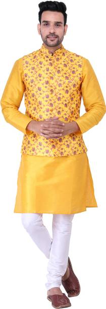 Sadree Men Kurta Pyjama Ethnic Jacket Set