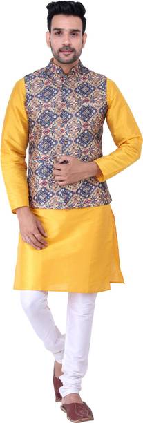 Sadree Men Kurta Pyjama Ethnic Jacket Set