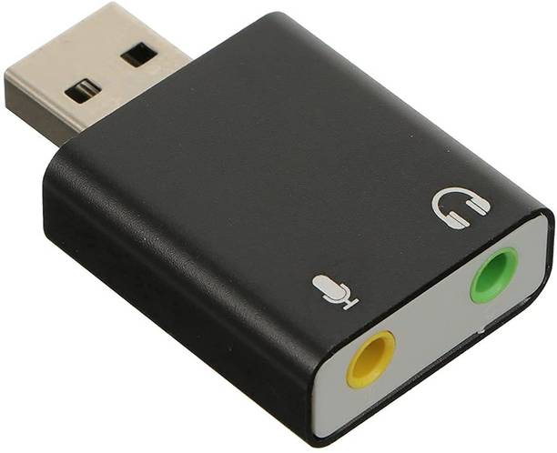 AMG Music USB Sound Card 7.1 Channel External USB Audio Sound Card Adapter with Headphone and Microphone Jack Play No Drivers Needed for Laptop and PC Internal Sound Card