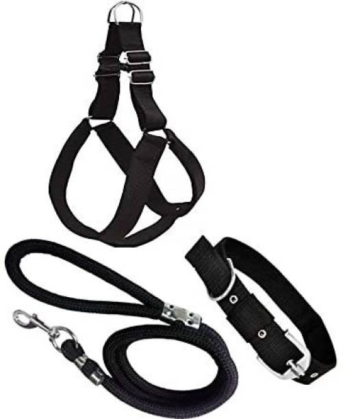 SENAPATI Combo Dog Harness Belts Neck Collar and Rope Set (Waterproof, Medium, Leash Dog Collar & Leash