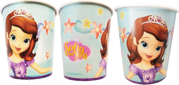ThemeHouseParty Pack of 10 Paper All Disney Theme Based Party Product Cartoon Character Sofia Princess Printed Cup Birthday Party, Kids Party, Party Supplies (10 Cup) (Sofia Princess)