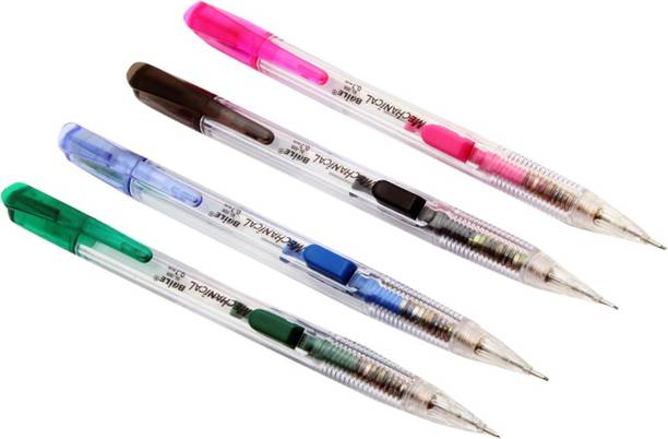 Ledos Set Of 4 - Baile 0.7 mm With Eraser Transparent Pen Barrel New Mechanical Pencil
