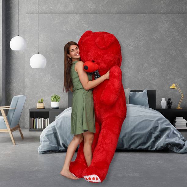 NP Toys 3 feet red teddy bear / soft Red teddy bear for pleasant Gift - 91 cm (Red) - 90 cm