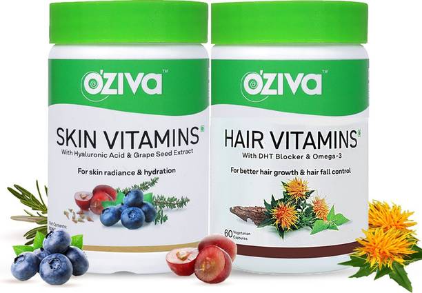 OZiva Skin Vitamins for Skin Radiance and Hair Vitamins for Better Hair Growth