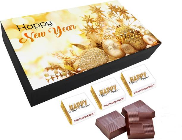 CHOCOINDIANART Atrractive Happy New Year, 06pcs Delicious Chocolate Gift, Truffles