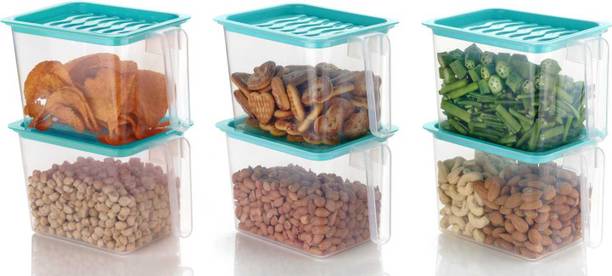 BELLERBIRD Multipurpose Fridge storage containers & jar Set with Handles and Airtight Lid  - 1000 ml प्लास्टिक फ्रिज कंटेनर