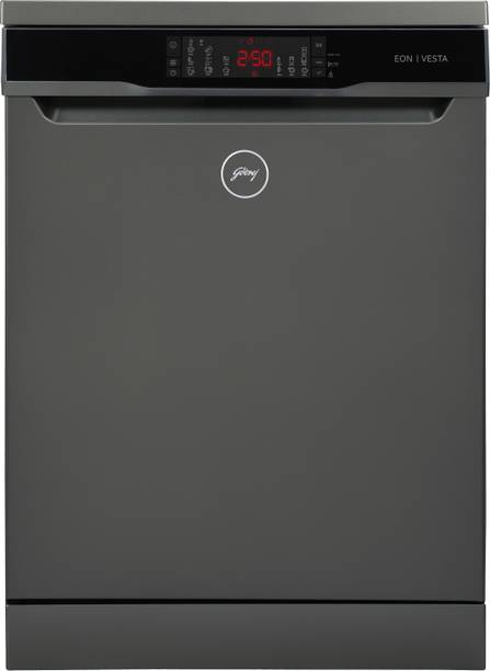 Godrej DWF EON VES 12B UTI GPGR Free Standing 8 Place Settings Intensive Kadhai Cleaning, No Pre-rinse Required Dishwasher With Anti-Germ Crystal Light powered by UV Technology, Extra Hygiene Function, Perfect for Indian Kitchen, A+++ Energy rating Dishwasher