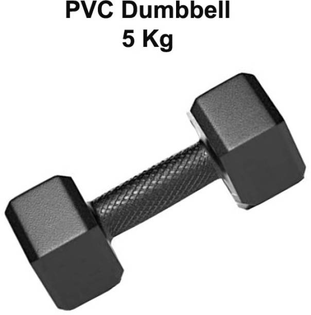 BMS Sports Black Hexa Dumbbell Gym Fixed Weight Dumbbell (5kg) Fixed Weight Dumbbell