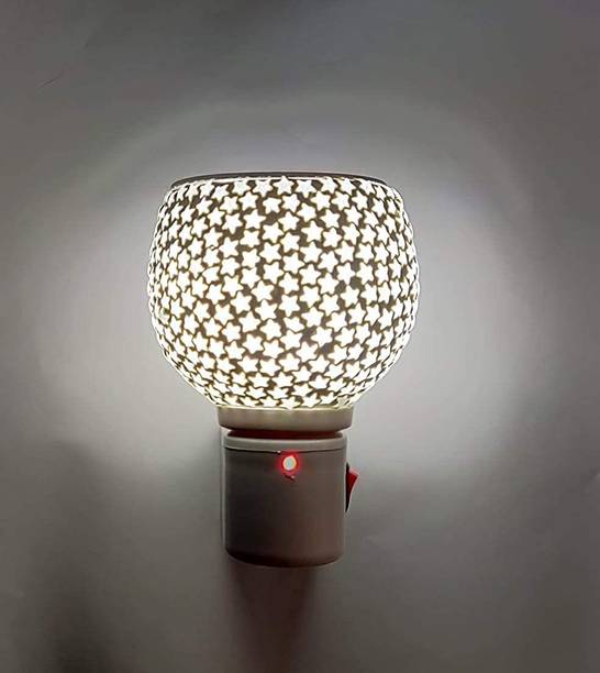 Dwellic Kapoor Dani Electrical Camphor Glass Kapoor Dani & Essential Oil Diffuser Ceramic Incense Holder