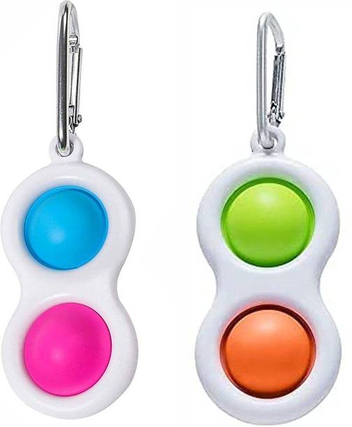 Aganta Pop It Keychain Simple Dimple Keychain Popit Key Chain Mini Keychain Simple Dimple Push Bubble Keyring Stress Relief Keychain Toy For Adults Kids Popet Toy